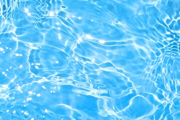 Clear blue ripple water texture background, Reflection aqua surface with ripples, splashes and...