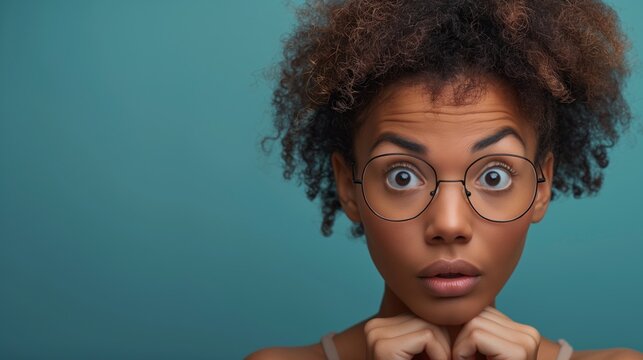 Portrait of attractive unsure girly awkward girl, dont know reaction oops isolated background.