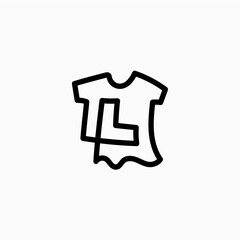 L letter kid tee tshirt apparel clothing monogram logo vector icon illustration