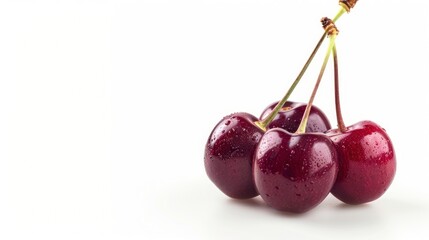 fresh cherry on a white and isolated background