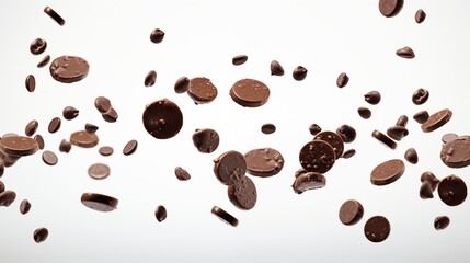 Obraz premium Numerous pennies captured in mid-air, symbolizing concepts of finance and economy