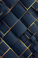 Abstract elegant geometric dark blue and gold pattern for background 