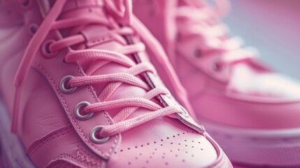 Pink Sneakers Close-up Youthful Vibe