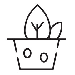 Leaf Plant Pot Line Icon