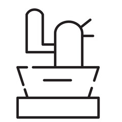 Fototapeta premium Leaf Plant Pot Line Icon