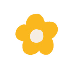 Cute yellow bloom flower illustration