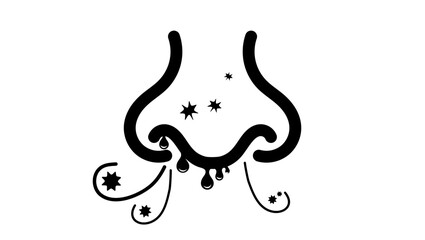 Allergy emblem, black isolated silhouette