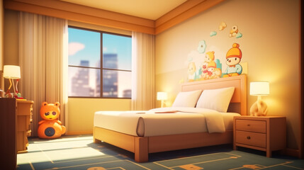 Bedroom interior. 3d illustration