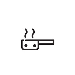 food pan cooking line icon