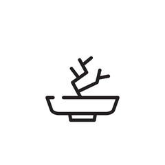 Green Plants Pot Line Icon