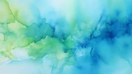 Fototapeta na wymiar Ethereal Abstract Watercolor Blend Background in Greens and Blues