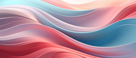 Soft-textured waves in a 3D illustration, conveying energy in a minimal style