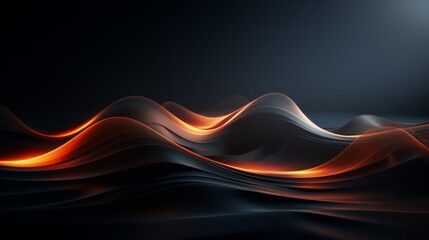 Dark, minimalist digital background with modern 3D energy waves
