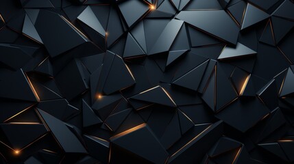 Fototapeta premium Minimalistic dark 3D backdrop with geometric tech patterns