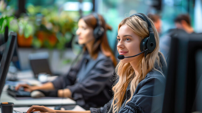Picture of a call center that provides customer service 24 hours a day