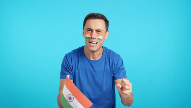 Indian supporter during an exciting march that is ultimately lost