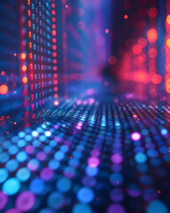 Obraz premium Vibrant Abstract Bokeh Lights in Blue and Red Hues