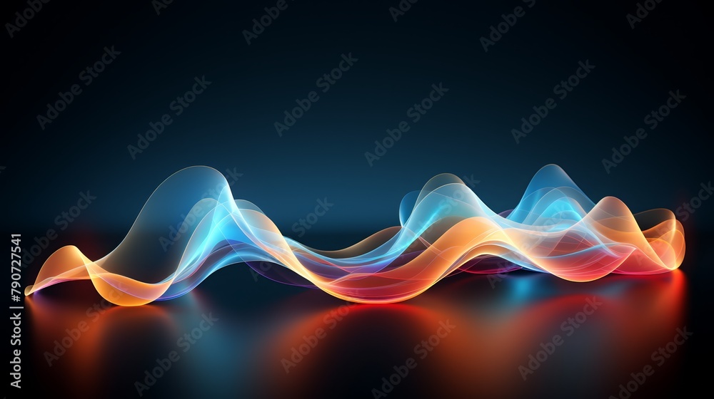 Wall mural Subtle sound wave interaction, realistic 3D minimal design,