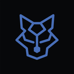 wolf tech logo design vector
