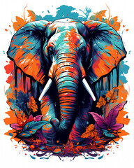 View of a Colorful Animal Elephant Natural
