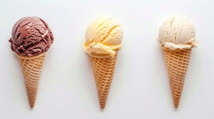 Ice cream creamy on a white and clean background