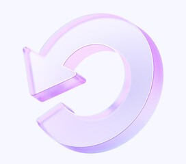 back circle arrow icon with colorful gradient. 3d rendering illustration for graphic design, ui ux design, presentation or background. shape with glass effect	