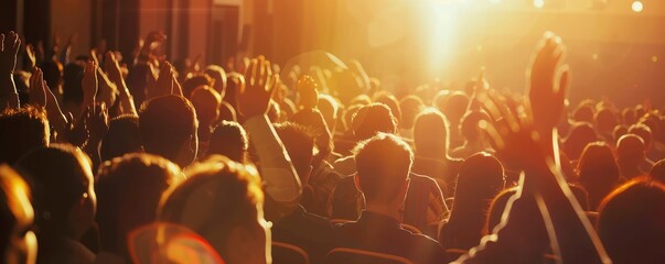 An applauding audience at a theatrical performance, capturing the shared appreciation and excitement.