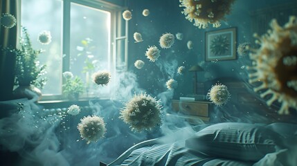 Virus spreading in bedroom