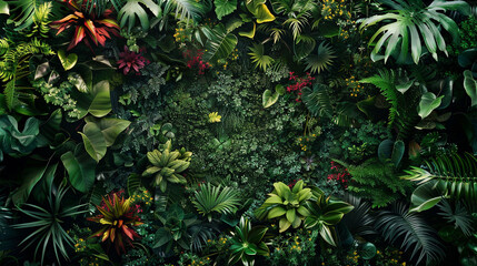 A photo similar to a frame from a botanical garden, showing the diversity of species.
