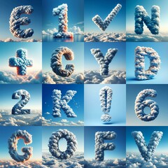 Cloud lettering. AI generated illustration