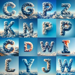 Cloud lettering. AI generated illustration