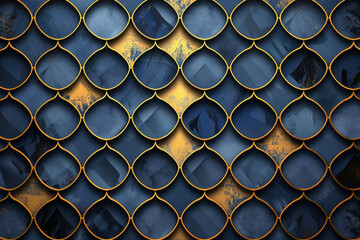 Abstract elegant geometric dark blue and gold pattern for background 