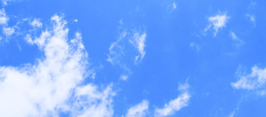 bright and clear blue sky with clouds