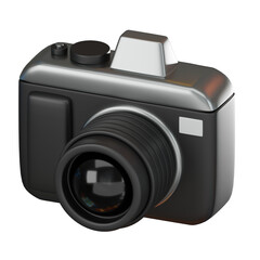 Camera Icon Symbolizing Photography Evolution. 3D Render