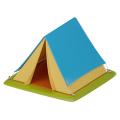 3D Camping Tent Icon in Nature. 3D Render