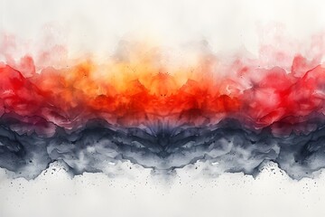 Abstract Painting of Red, Orange, and Black Smoke. Generative AI - obrazy, fototapety, plakaty