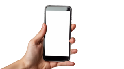 Hand is holding a smartphone 