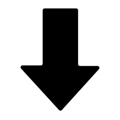 Down arrow. Down direction. Soft corner down arrow. Download icon. Download arrow. Downward direction. UI icon. UI downward icon. Downward curved arrow. Low icon