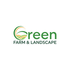 landscape logo, lawn care, agriculture logo,  organic eco farming, farm vector logo design  © Proarts360