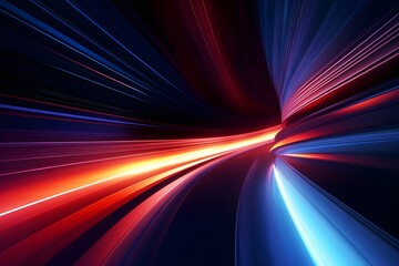 Red and blue Lightspeed, tunnel, swirl, curve, black hole, futurism, white, neon banner wallpaper with copy space for text
