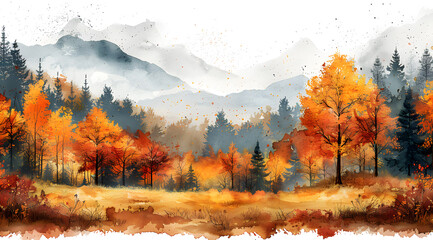 Dynamic Forest: Watercolor Scene Transitions from Summer to Autumn with Scratch-Off Layer