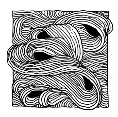 Spaghetti pasta threads tattoo print line stamp bookplate Ex libris  