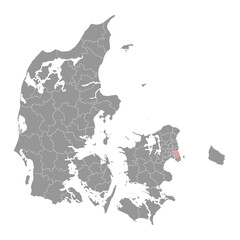 Copenhagen Municipality map, administrative division of Denmark. Vector illustration. - obrazy, fototapety, plakaty