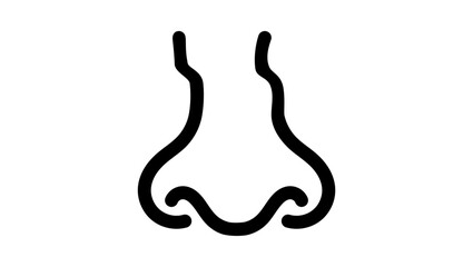 Obraz premium Broken nose, black isolated silhouette