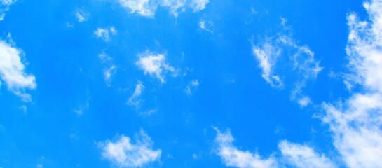 panorama clear blue sky with white cloud background