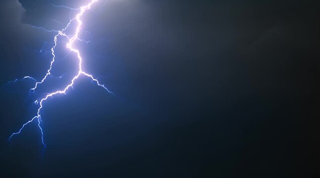 Lightning strike on dark background, in electric fantasy style, video animation generated by AI