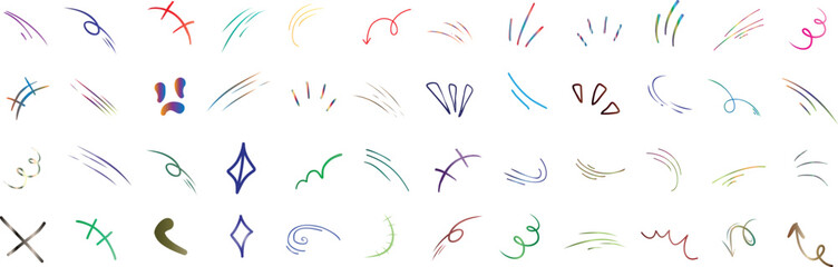 Dynamic, abstract white line movement element, visual art motion effect, speed lines, light trails, curves for futuristic design elements