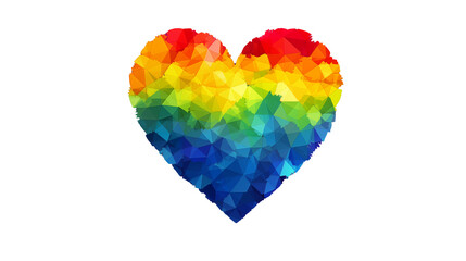 
rainbow heart drawing isolated