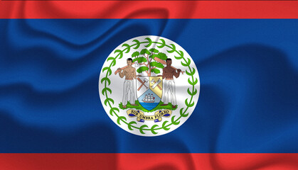 Belize national flag in the wind illustration image - Powered by Adobe