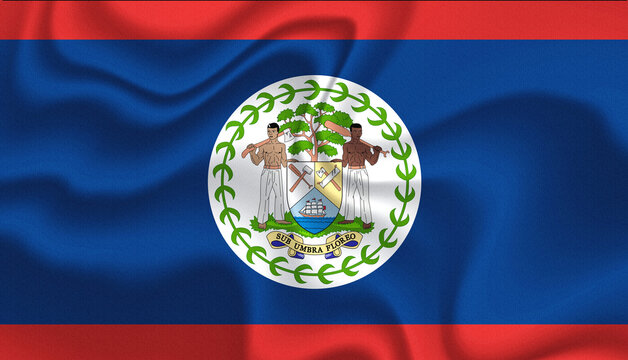 Belize national flag in the wind illustration image